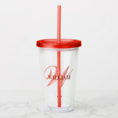 Create Your Personalized Monogram Name Black Acryl Drinkbeker (Voorkant)