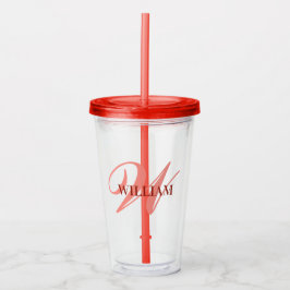 Create Your Personalized Monogram Name Black Acryl Drinkbeker