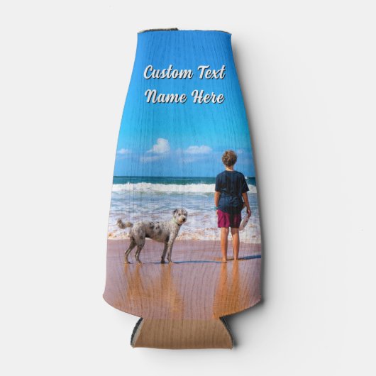 Create Your Pet Photo Bottle Cooler Custom Text (Voorkant)