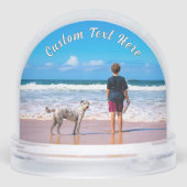 Create Your Pet Photo Snow Globe Gift Custom Text Sneeuwbol (Achterkant)