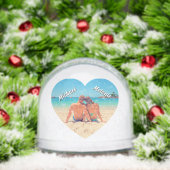 Create Your Photo Heart Snow Globe Gift with Names Sneeuwbol (Kerstmis)