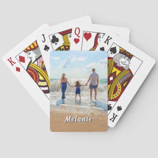 Create Your Photo Playing Cards Personalized Name Pokerkaarten (Achterkant)
