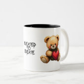 Created to Create Teddy Bear 11oz Mug Tweekleurige Koffiemok (Voorkant rechts)
