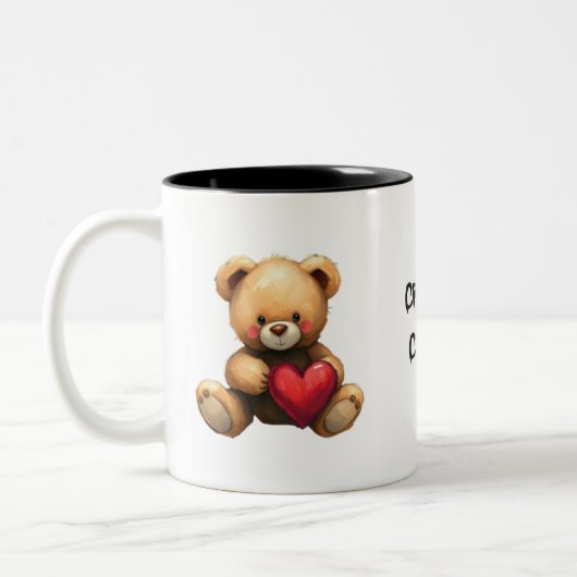 Created to Create Teddy Bear 11oz Mug Tweekleurige Koffiemok (Links)