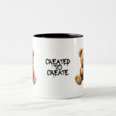 Created to Create Teddy Bear 11oz Mug Tweekleurige Koffiemok (Center)