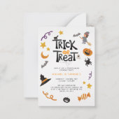 Creaters Halloween Monsters Birthday Party Notitiekaartje (Voorkant)