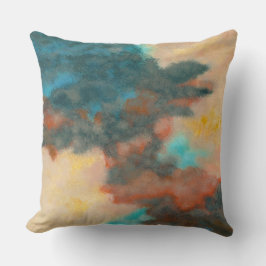 Creatie, Abstract schilderen Pastels Peach Blauwgr Kussen