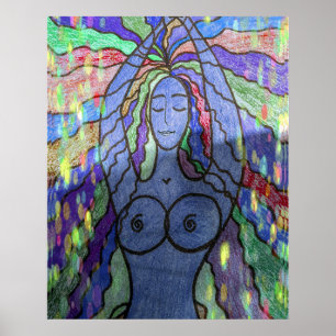 Creatie Blauwe Moderne Kunst Poster