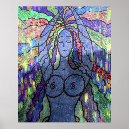 Creatie Blauwe Moderne Kunst Poster (Voorkant)
