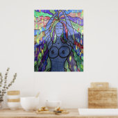Creatie Blauwe Moderne Kunst Poster (Keuken)