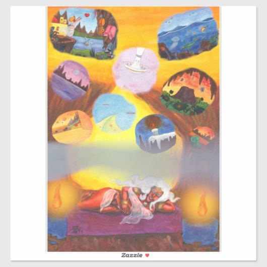 Creatie Moeder Godin Dromen Werelden Fantasie Lief Sticker (Vel)