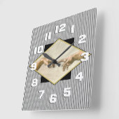 Creatie van Adam Classic Art Stripes Vierkante Klok (Hoek)