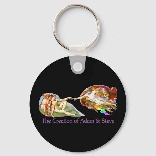 Creatie van Adam en Steve Sleutelhanger (Voorkant)