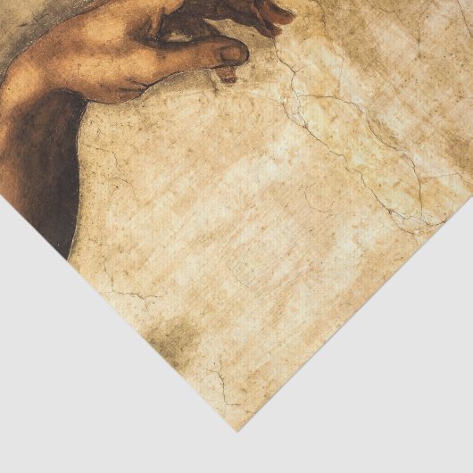 creatie van Adam God's hand Michelangelo Tissuepapier (Detail)