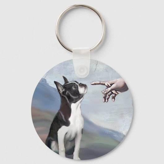 Creatie van de Boston Terrier (#3) Sleutelhanger (Voorkant)