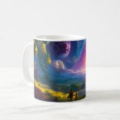 Creatie van de wereld - betoverende kinderkunst koffiemok (Voorkant links)