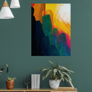 Creatie van Licht v 2 - abstract acryl schilderen Poster