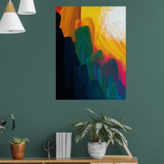 Creatie van Licht v 2 - abstract acryl schilderen Poster (Woonkamer 1)