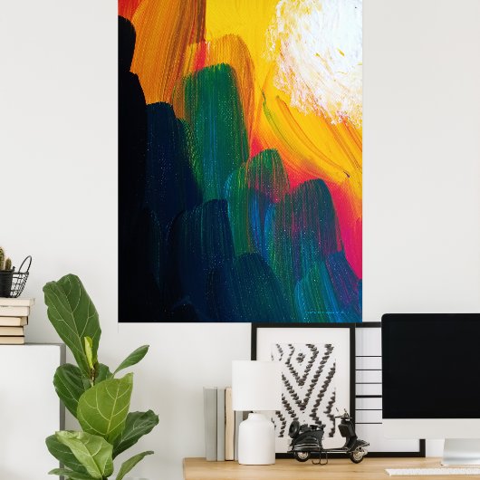 Creatie van Licht v 2 - abstract acryl schilderen Poster (Thuiskantoor)