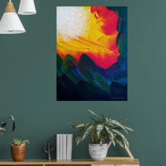 Creatie van Licht v 3 - Abstract Schilderen Zon Poster