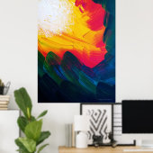 Creatie van Licht v 3 - Abstract Schilderen Zon Poster (Thuiskantoor)