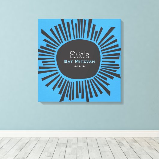 CREATIE ZON Bat Bar Mitzvah Sign In Board Canvas Afdruk (Insitu (Houten vloer))