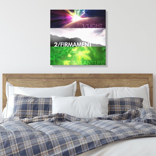 Creatiedagen 1-3 Canvas afdrukken 18 x 18 inch (Insitu (Slaapkamer))