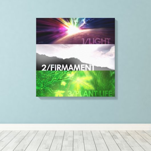 Creatiedagen 1-3 Canvas afdrukken 18 x 18 inch (Insitu (Houten vloer))