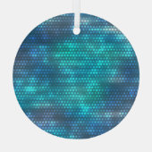 Creatief abstract blauw achtergrondontwerp. glas ornament (Achterkant)