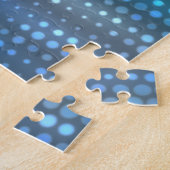 Creatief abstract blauw achtergrondontwerp. legpuzzel (Zijkant)