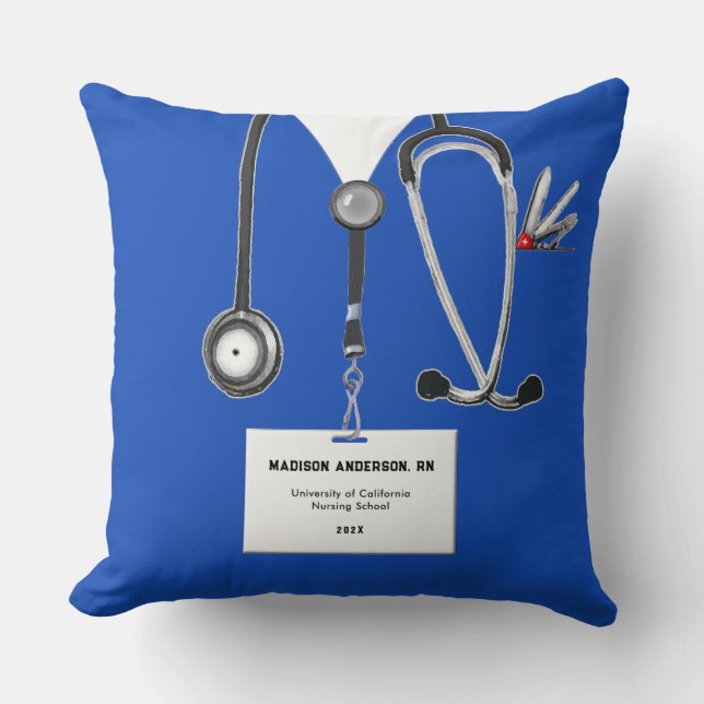 Creatief afstudeercadeau voor verpleegkundige kussen (Voorkant)