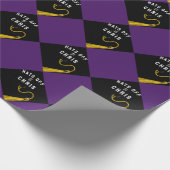 Creatief Afstuderen Paarse Gift Wrapping Paper Cadeaupapier (Hoek)