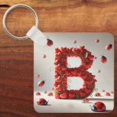 Creatief Alfabet Letter B met Hartvormen Sleutelhanger (Voorkant)
