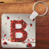 Creatief Alfabet Letter B met Hartvormen Sleutelhanger (Achterkant)