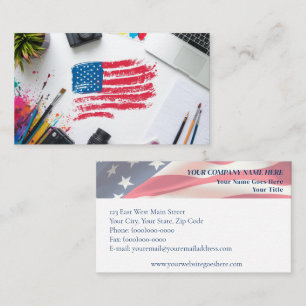 Creatief Amerikaans Flag Art Design Visitekaartje