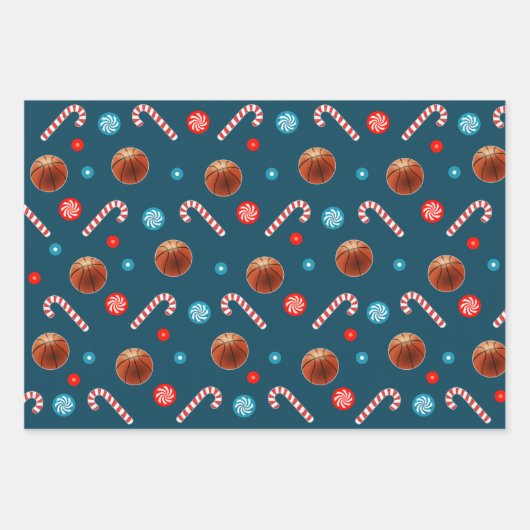 Creatief Basketbal Kerstmis Inpakpapier Vel (Voorkant 3)