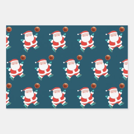 Creatief Basketbal Kerstmis Inpakpapier Vel (Voorkant)