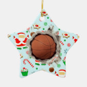 Creatief Basketbal Kerstmis Keramisch Ornament (Voorkant)