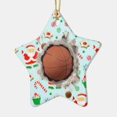 Creatief Basketbal Kerstmis Keramisch Ornament (Links)