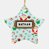 Creatief Basketbal Kerstmis Keramisch Ornament (Achterkant)