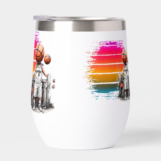 Creatief basketbalontwerp - speler, schoen en bal (Rechts)