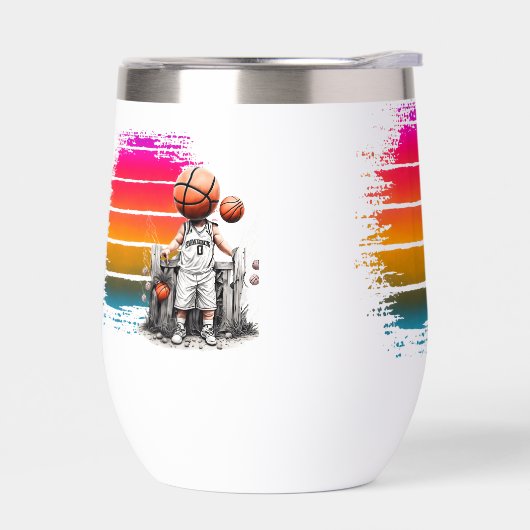 Creatief basketbalontwerp - speler, schoen en bal (Links)