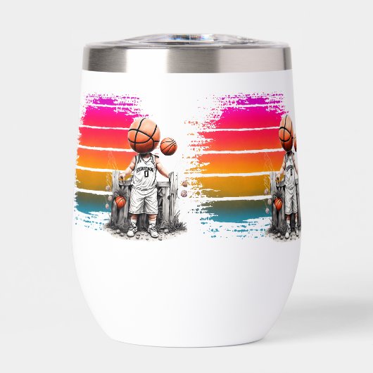 Creatief basketbalontwerp - speler, schoen en bal (Voorkant)