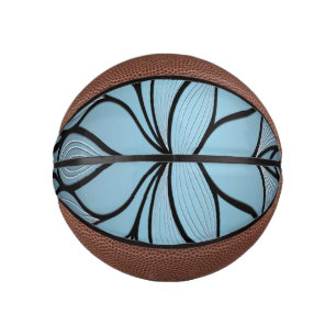 Creatief bladpatroon in luchtig blauwe tinten basketbal