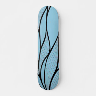 Creatief bladpatroon in luchtig blauwe tinten persoonlijk skateboard