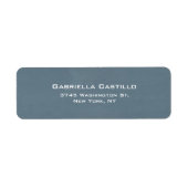 Creatief Blauw Grijs Vlak Elegant Etiket (Voorkant)