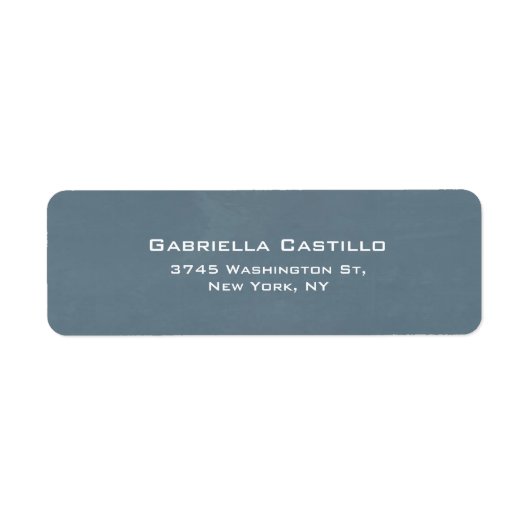 Creatief Blauw Grijs Vlak Elegant Etiket (Voorkant)