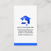 Creatief blauw kraan sanitair lek visitekaartje (Achterkant)