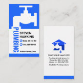 Creatief blauw kraan sanitair lek visitekaartje (Voorkant / Achterkant)