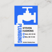 Creatief blauw kraan sanitair lek visitekaartje (Voorkant)